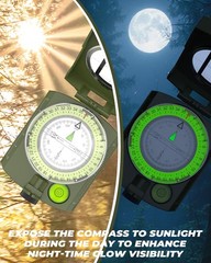 Sportneer Military Lensatic Sighting Compass with Carrying Bag, Waterproof an…