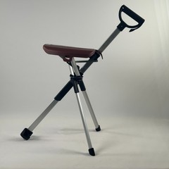STEP2GOLD Ta-Da Chair Series 2, Portable Trekking Hiking Pole in Brown 34.3″