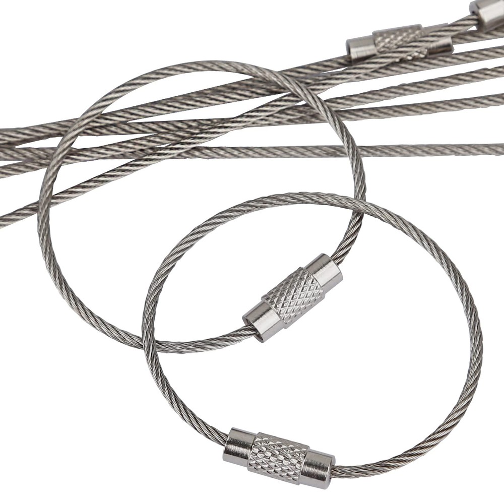 Pawfly 5 Inch Wire Keychain Cable Large Stainless 20 Pack,