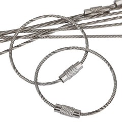 Pawfly 5 Inch Wire Keychain Cable Large Stainless 20 Pack,