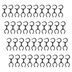 40Pcs Walking Stick Clamps Black Plastic Fastener Secure Lock for Outdoor Hiking