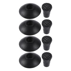 4 Pairs Durable Anti Skid Crutch Tips Hiking Pole Cover Reusable Black Caps