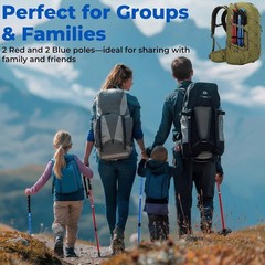 Lightweight Adjustable Aluminum Trekking Poles Set 4 Pcs