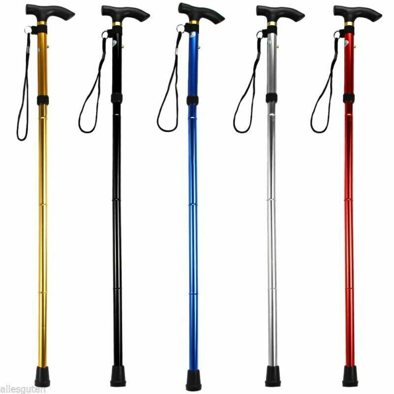 Adjustable Easy Folding Aluminum Metal Walking Sticks Collapsible Travel Cane US