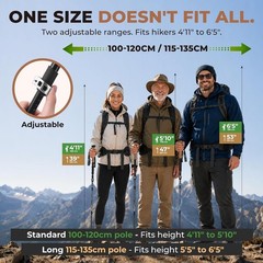 Lightweight Trekking Poles 7075 Aluminum with Cork Grip – Perfect for Travel