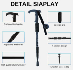 New Adjustable Trekking Poles Nordic Walking Hiking Sticks Anti-shock Alpenstock