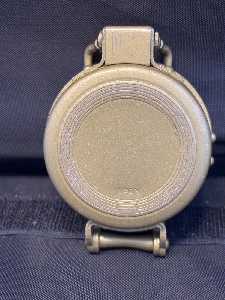 Vintage Lensatic Compass Liquid Filled Edge Brass Coating Japan