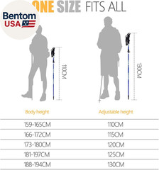 Trekking Poles Collapsible Hiking Poles – 2 Pack Aluminum Alloy 7075 Trekking St