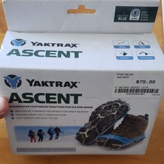 Yaktrax Ascent Ice & Snow Traction Device, One Pair, Blue, Medium