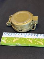 Vintage Lensatic Compass Liquid Filled Edge Brass Coating Japan