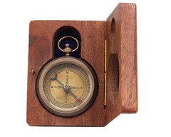 Joshua 19 Engraved Brass Compass, Be Strong and Courageous Christian Gift
