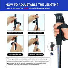 Trekking Poles Collapsible Hiking Poles – 2 Pack Adjustable Aluminum Hiking Stic