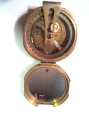 Vintage Brass Natural Sine Compass with mirror – Made in India – Old and Nice!