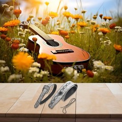 PU Leather Adjustable Guitar Strap for Acoustic Electric Bass Guitars Easy Fit