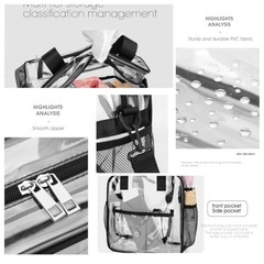 Clear Stadium Bag 11.8×11.8×5.1in – Transparent Tote, Lunch Black