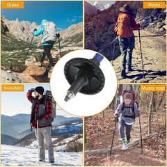 Rubber Trekking Pole Tips Set for All Terrains – 2 Pack