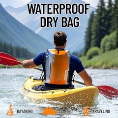 Waterproof Dry Bag Marine Dry Bags for Kayaking Hiking Gray Abstract 5L Orange