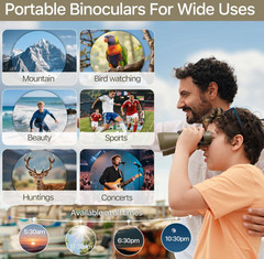 Binoculares 20×50 con adaptador para móvil, alta potencia para aves y viajes