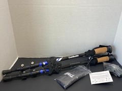 New Trail Buddy Ultra-Strong Aluminum & Cork Trekking Poles Blue & Black