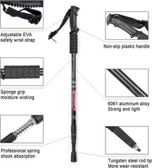 Trekking Poles Shock Absorbing Adjustable Hiking/Walking Sticks Hiking