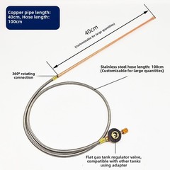 Stainless Steel Hose Fire Starter with Purple Copper Pipe for Outdoor Use