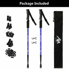Pair(2PCS) Trekking Walking Hiking Sticks Poles Adjustable Alpenstock Anti-shock