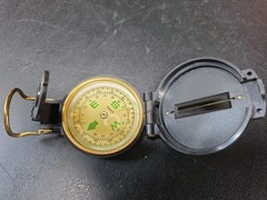 Vintage Engineer Directional Compass Black Metal Military Style