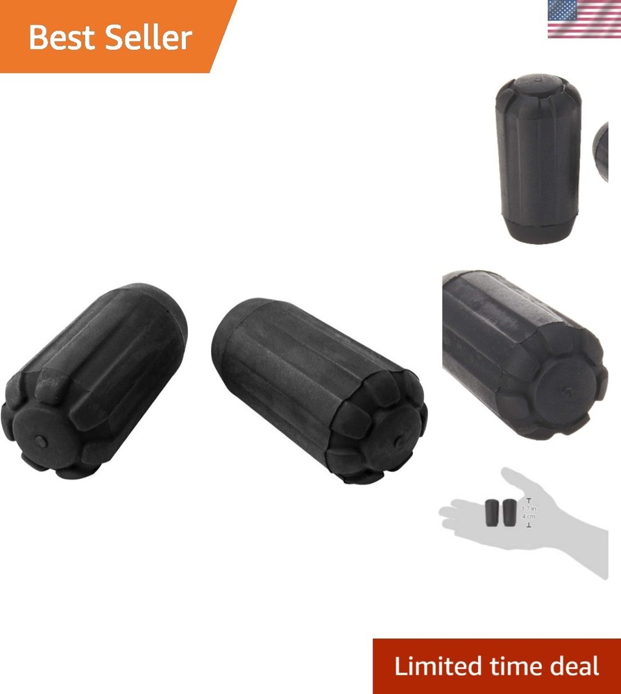 Versatile Rubber Trekking Pole Tip Protectors – Improve Traction on Trails