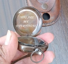 Personalized Working Compass, Push Button Engraved compass, Graduation Gift, Bap