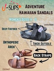 J-Slips Women’s Adventure Orthopedic Hawaiian Jesus Walking & 6 Lava Rock