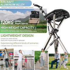 Ta-Da Chair Series 1 Pro, Portable Trekking Hiking Pole, Folding Walking Stick w