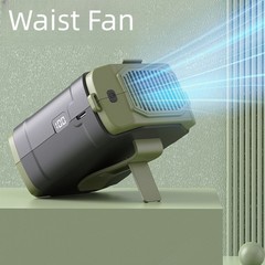 USB Rechargeable Portable Neck Fan with Waist Clip 5 Speed Cooling Fan