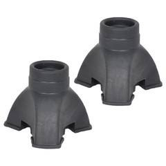 2Pcs Reusable Plastic Trekking Pole Foot Covers Nonskid Black