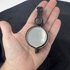 Vintage German Military Glass And Metal Compass Mirror Magnifying Germany