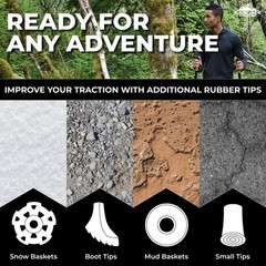 Trekking Poles, Shaft Material: Aircraft- grade 6061 Aluminum with Adjustable…