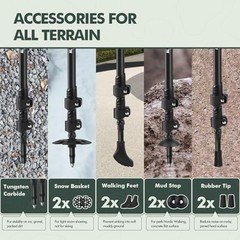 Trekking Poles Retractable 25.5 to 54 Inches 7075 Aluminum Flip Lock Hiking