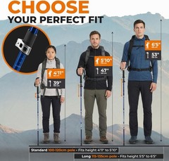 Collapsible Hiking & Trekking Poles for Seniors, Women, and Men, 2pc Set