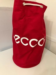 ECCO Red Canvas KitBag Swag Drawstring Round Duffle Bag