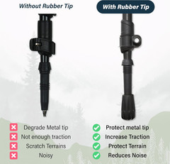 TREKZ Cork Trekking Poles Set with 12Pc Rubber Tips – Collapsible Nordic Hiking