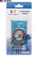 TurnOnSport Orienteering Compass – Advanced Scout for Green Orange