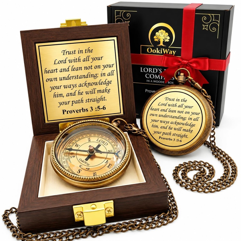 Lord’s Path Compass – 2.3″ Inch Diameter, 0.55″ Thick, Proverbs 3:5-6