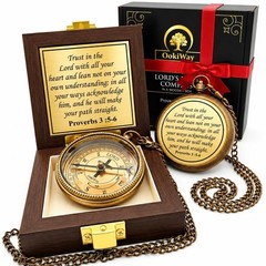 Lord’s Path Compass – 2.3″ Inch Diameter, 0.55″ Thick, Proverbs 3:5-6