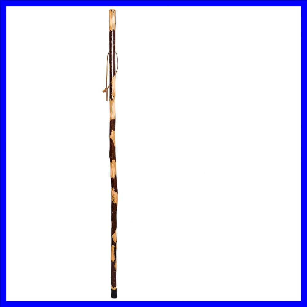 Handcrafted Nature Wood Hiking Stick 55 Inches Long – with Hand Strap and Rub…