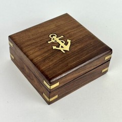 Directional Nautical Brass Compass W Wood Box Personalized Engraved Compass Gift