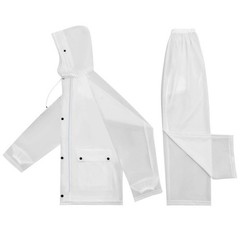 PVC Rain Suit Set for Adults Waterproof Jacket and Pants with Night Safety