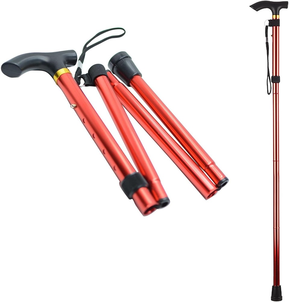Foldable Alpenstocks, 33 Inch – 36.6 Inch Length Adjustable Aluminum Alloy