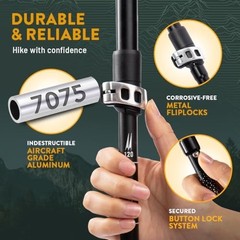 Adjustable Lightweight Foldable Hiking Trekking Poles – Aircraft Aluminum, Cork