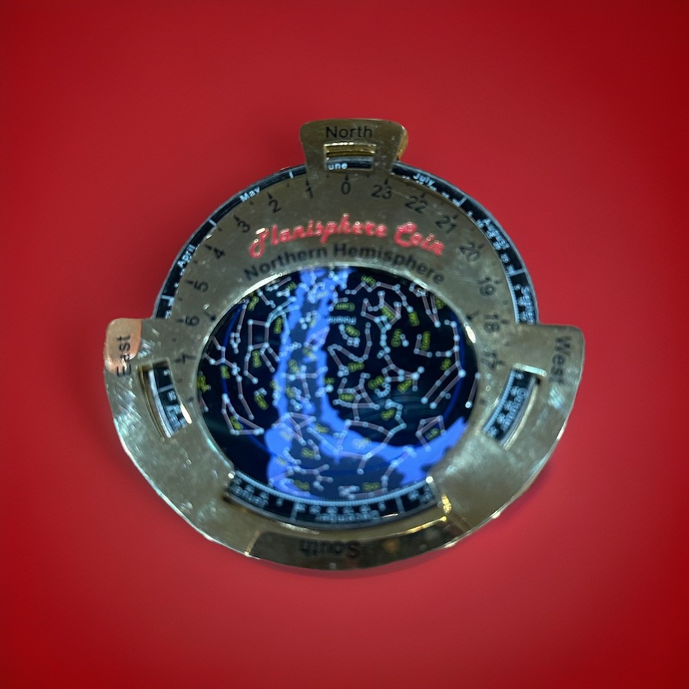Compass Rose Geo Coin ASTROLABE PLANISPHERE Northern Hemisphere Npz6y7