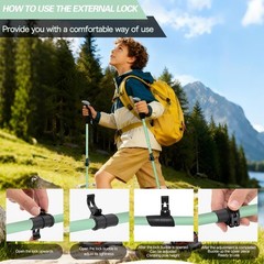 Hiking Trekking Poles Kids 2 Pack Anti Shock Adjustable Collapsible Hiking Poles