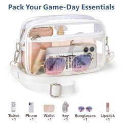 Clear Bag for Stadium Events – Small (Classic Web Strap) Small Ardent White